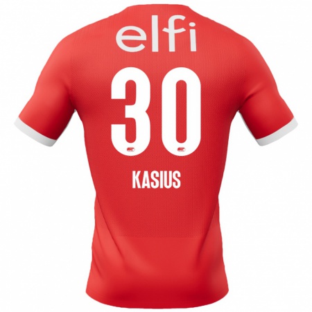 Kandiny Heren Denso Kasius #30 Rood Wit Thuisshirt Thuistenue 2024/25 T-Shirt