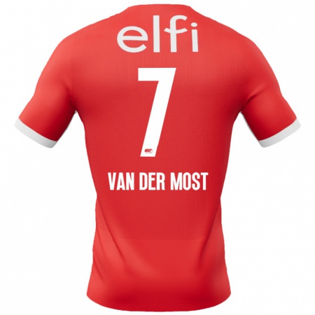 Kandiny Heren Veerle Van Der Most #7 Rood Wit Thuisshirt Thuistenue 2024/25 T-Shirt