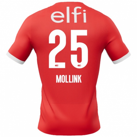 Kandiny Heren Yaël Mollink #25 Rood Wit Thuisshirt Thuistenue 2024/25 T-Shirt