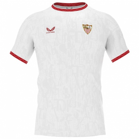 Kandiny Heren Lucía María Rodríguez Herrero #12 Wit Rood Thuisshirt Thuistenue 2024/25 T-Shirt