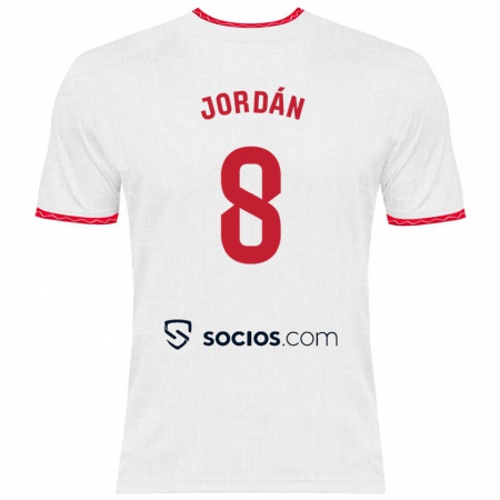 Kandiny Heren Joan Jordán #8 Wit Rood Thuisshirt Thuistenue 2024/25 T-Shirt