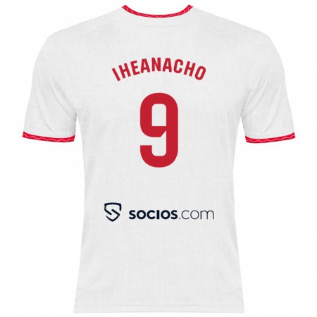 Kandiny Heren Kelechi Iheanacho #9 Wit Rood Thuisshirt Thuistenue 2024/25 T-Shirt