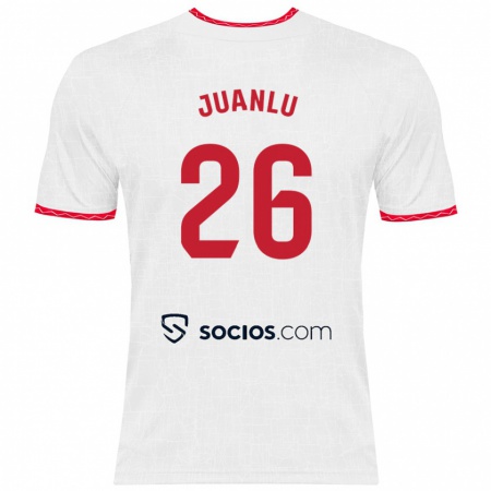 Kandiny Heren Juanlu Sánchez #26 Wit Rood Thuisshirt Thuistenue 2024/25 T-Shirt