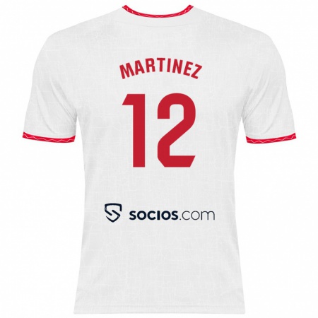 Kandiny Uomo Maglia Gabri Martinez #12 Bianco Rosso Kit Gara Home 2024/25 Maglietta