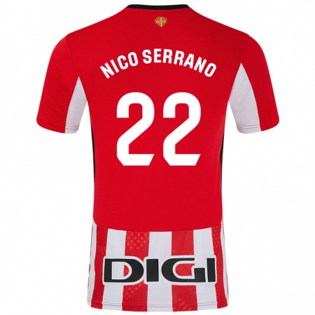 Kandiny Heren Nico Serrano #22 Rood Wit Thuisshirt Thuistenue 2024/25 T-Shirt