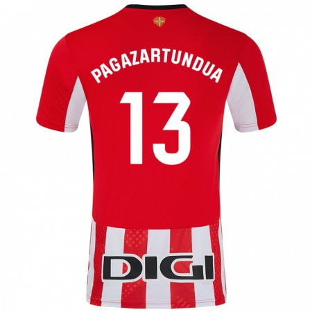 Kandiny Heren Iker Pagazartundua #13 Rood Wit Thuisshirt Thuistenue 2024/25 T-Shirt