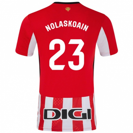 Kandiny Heren Peru Nolaskoain #23 Rood Wit Thuisshirt Thuistenue 2024/25 T-Shirt