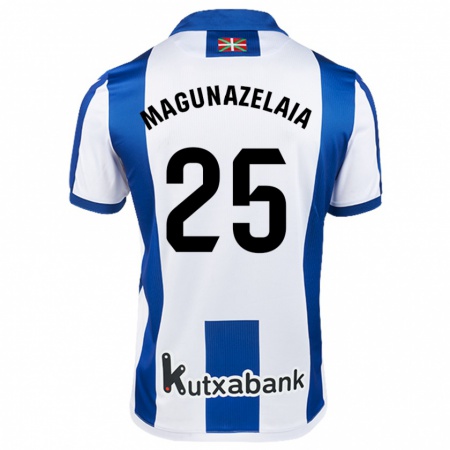 Kandiny Heren Jon Magunazelaia #25 Wit Blauw Thuisshirt Thuistenue 2024/25 T-Shirt