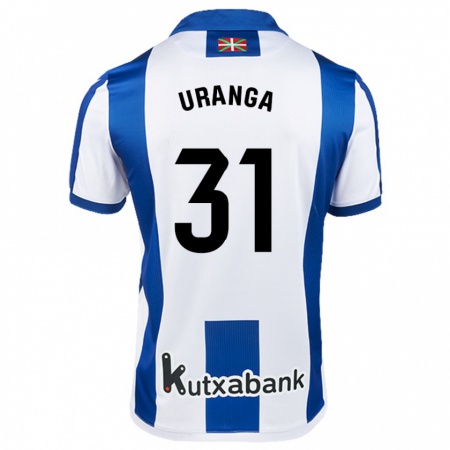 Kandiny Heren Haizea Uranga Agirre #31 Wit Blauw Thuisshirt Thuistenue 2024/25 T-Shirt