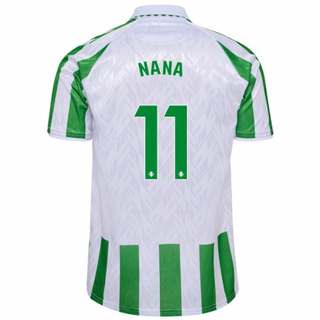 Kandiny Uomo Maglia Nuria Ligero Fernández #11 Verde Bianco A Righe Kit Gara Home 2024/25 Maglietta