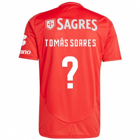 Kandiny Heren Tomás Soares #0 Rood Wit Thuisshirt Thuistenue 2024/25 T-Shirt