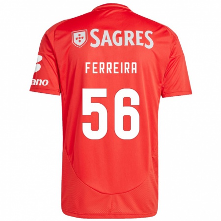 Kandiny Heren Martim Ferreira #56 Rood Wit Thuisshirt Thuistenue 2024/25 T-Shirt