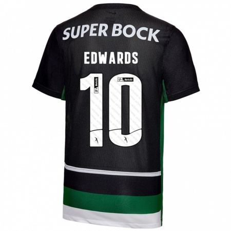 Kandiny Uomo Maglia Marcus Edwards #10 Nero Bianco Verde Kit Gara Home 2024/25 Maglietta