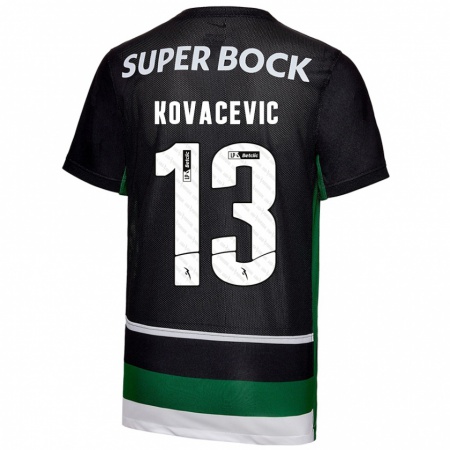 Kandiny Heren Vladan Kovacevic #13 Zwart Wit Groen Thuisshirt Thuistenue 2024/25 T-Shirt