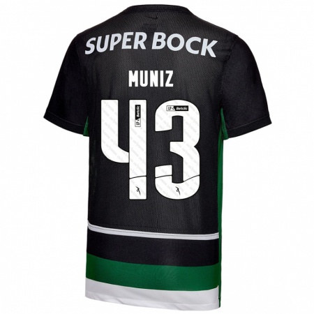 Kandiny Heren João Muniz #43 Zwart Wit Groen Thuisshirt Thuistenue 2024/25 T-Shirt