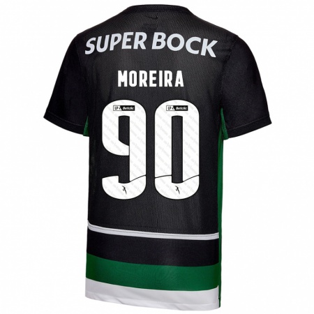 Kandiny Heren Afonso Moreira #90 Zwart Wit Groen Thuisshirt Thuistenue 2024/25 T-Shirt