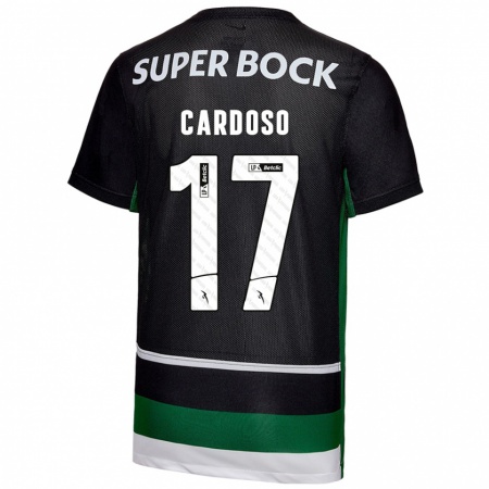 Kandiny Heren Diogo Cardoso #17 Zwart Wit Groen Thuisshirt Thuistenue 2024/25 T-Shirt