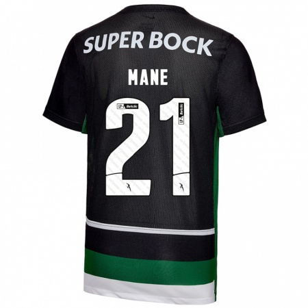 Kandiny Heren Isnaba Mané #21 Zwart Wit Groen Thuisshirt Thuistenue 2024/25 T-Shirt