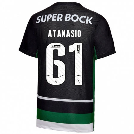 Kandiny Heren Atanásio #61 Zwart Wit Groen Thuisshirt Thuistenue 2024/25 T-Shirt