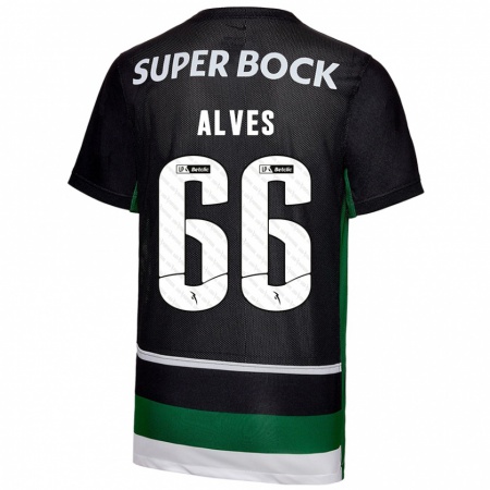 Kandiny Heren Miguel Alves #66 Zwart Wit Groen Thuisshirt Thuistenue 2024/25 T-Shirt