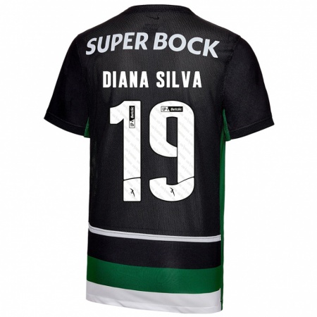 Kandiny Heren Diana Micaela Abreu De Sousa E Silva #19 Zwart Wit Groen Thuisshirt Thuistenue 2024/25 T-Shirt