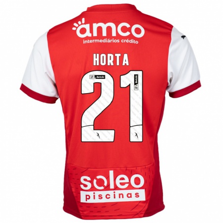 Kandiny Hombre Camiseta Ricardo Horta #21 Rojo Blanco 1ª Equipación 2024/25 La Camisa