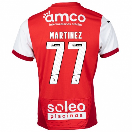 Kandiny Heren Gabri Martínez #77 Rood Wit Thuisshirt Thuistenue 2024/25 T-Shirt