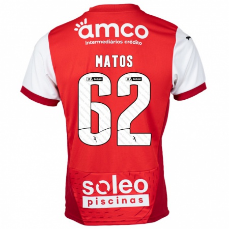 Kandiny Heren Nuno Matos #62 Rood Wit Thuisshirt Thuistenue 2024/25 T-Shirt