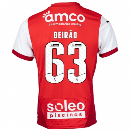 Kandiny Heren Rodrigo Beirão #63 Rood Wit Thuisshirt Thuistenue 2024/25 T-Shirt