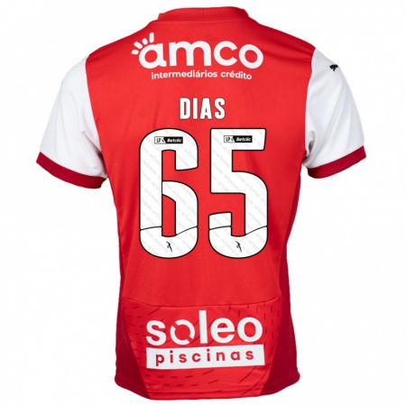 Kandiny Heren Leandro Dias #65 Rood Wit Thuisshirt Thuistenue 2024/25 T-Shirt