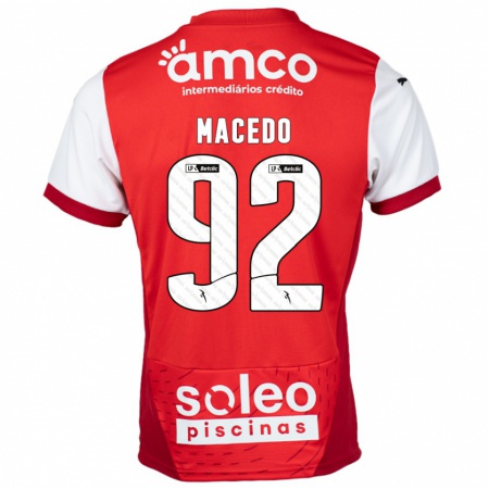 Kandiny Heren Rodrigo Macedo #92 Rood Wit Thuisshirt Thuistenue 2024/25 T-Shirt