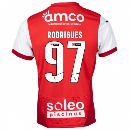 Kandiny Heren Dinis Rodrigues #97 Rood Wit Thuisshirt Thuistenue 2024/25 T-Shirt