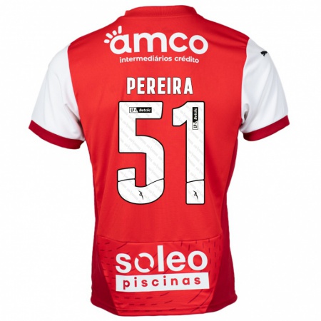 Kandiny Hombre Camiseta Evy Pereira #51 Rojo Blanco 1ª Equipación 2024/25 La Camisa