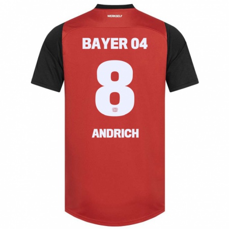 Kandiny Heren Robert Andrich #8 Rood Zwart Thuisshirt Thuistenue 2024/25 T-Shirt