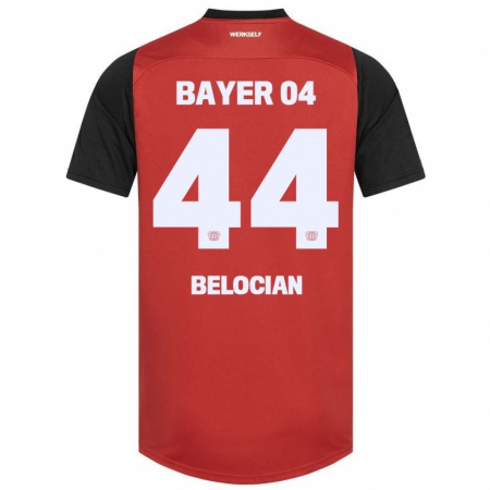 Kandiny Hombre Camiseta Jeanuël Belocian #44 Rojo Negro 1ª Equipación 2024/25 La Camisa