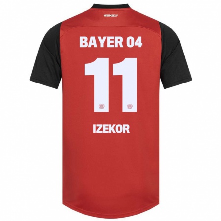 Kandiny Heren Ken Izekor #11 Rood Zwart Thuisshirt Thuistenue 2024/25 T-Shirt