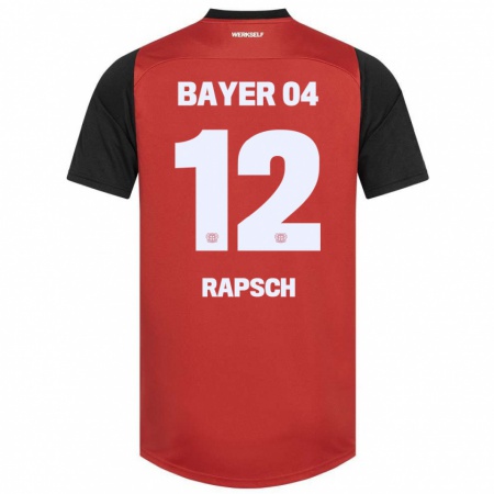 Kandiny Heren Simeon Rapsch #12 Rood Zwart Thuisshirt Thuistenue 2024/25 T-Shirt