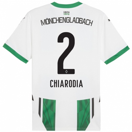 Kandiny Heren Fabio Chiarodia #2 Wit Groen Thuisshirt Thuistenue 2024/25 T-Shirt