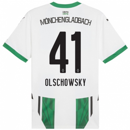 Kandiny Heren Jan Olschowsky #41 Wit Groen Thuisshirt Thuistenue 2024/25 T-Shirt