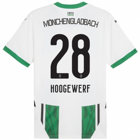 Kandiny Heren Dillon Hoogewerf #28 Wit Groen Thuisshirt Thuistenue 2024/25 T-Shirt