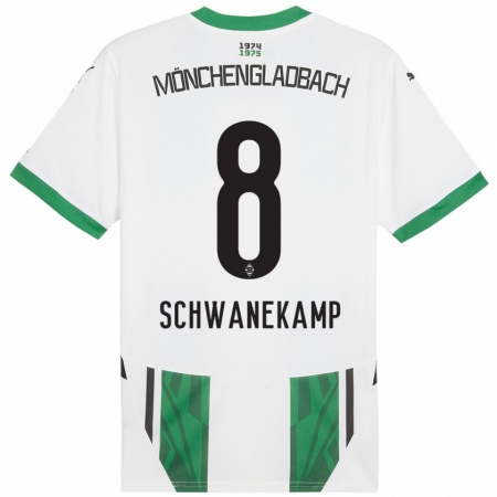 Kandiny Heren Jana Schwanekamp #8 Wit Groen Thuisshirt Thuistenue 2024/25 T-Shirt