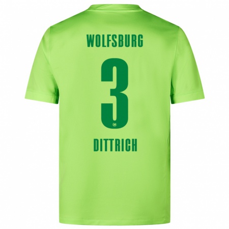 Kandiny Heren Elia Dittrich #3 Fluorescerend Groen Thuisshirt Thuistenue 2024/25 T-Shirt