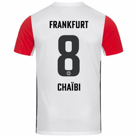 Kandiny Heren Farès Chaïbi #8 Wit Rood Thuisshirt Thuistenue 2024/25 T-Shirt