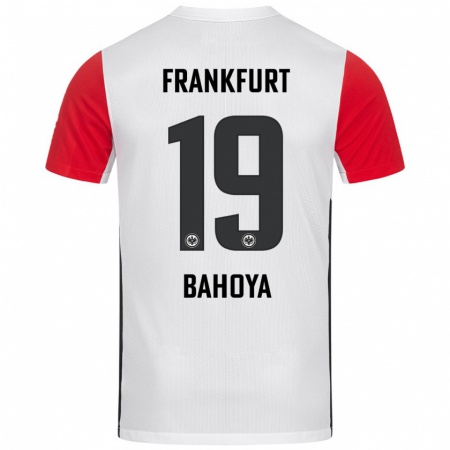 Kandiny Heren Jean-Mattéo Bahoya #19 Wit Rood Thuisshirt Thuistenue 2024/25 T-Shirt