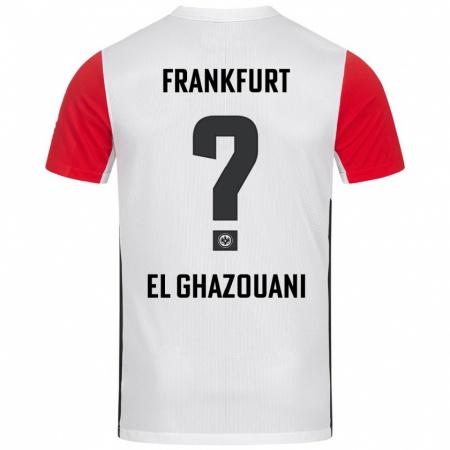 Kandiny Uomo Maglia Anas El Ghazouani #0 Bianco Rosso Kit Gara Home 2024/25 Maglietta