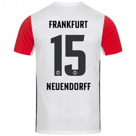 Kandiny Heren Nilo Neuendorff #15 Wit Rood Thuisshirt Thuistenue 2024/25 T-Shirt