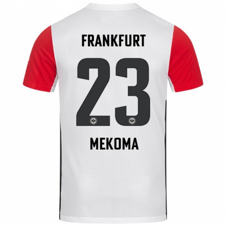 Kandiny Heren Jamal Mekoma #23 Wit Rood Thuisshirt Thuistenue 2024/25 T-Shirt