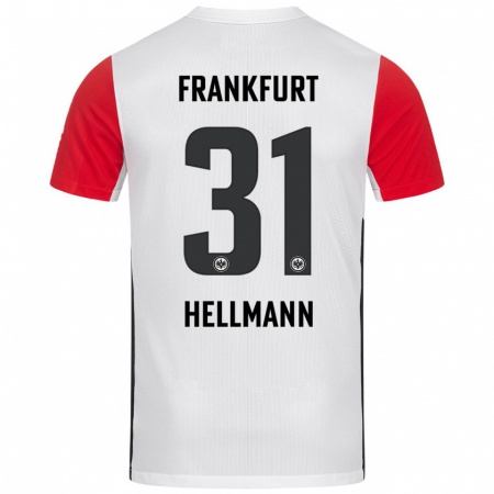 Kandiny Uomo Maglia Melvin Hellmann #31 Bianco Rosso Kit Gara Home 2024/25 Maglietta