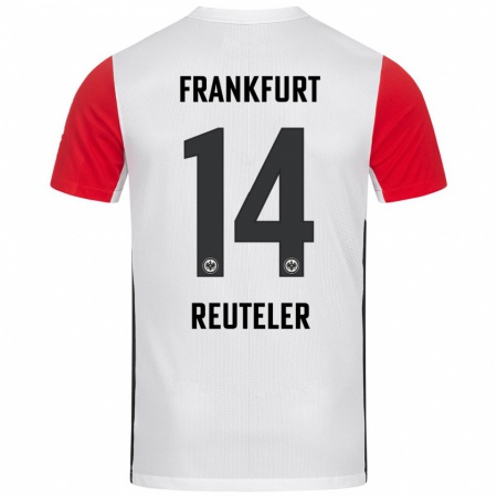 Kandiny Heren Géraldine Reuteler #14 Wit Rood Thuisshirt Thuistenue 2024/25 T-Shirt