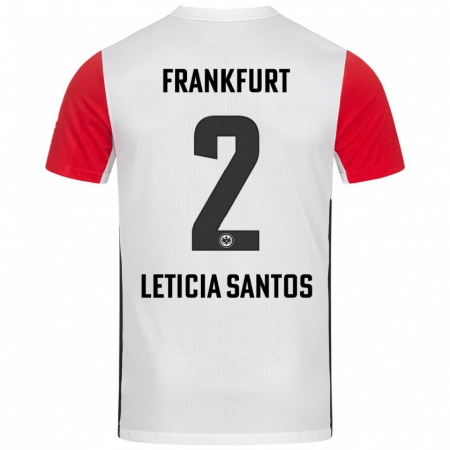 Kandiny Heren Letícia Santos De Oliveira #2 Wit Rood Thuisshirt Thuistenue 2024/25 T-Shirt